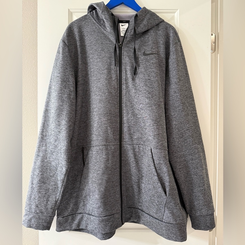 Nike Men's Heather Gray Zip-Up Hoodie